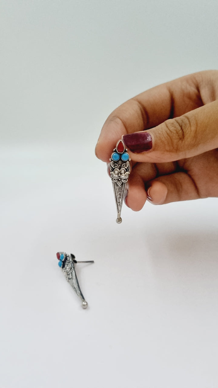Sterling silver jewelry, Silver earring, Silver stud, Unique collection, Daily wear, Navarathri, Christmas