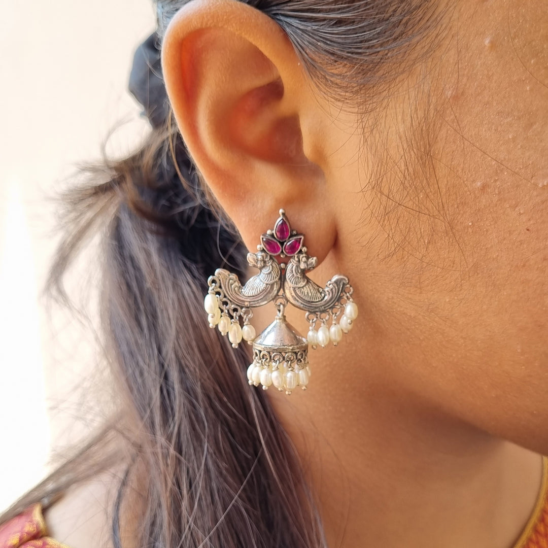 Sterling silver earring, 925 silver jewelry, Daily wear, Festival collections, Navarathri collections, Christmas, Gifts