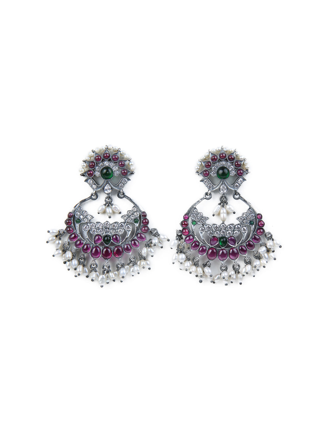 Rinu Chaandbali - 925 silver oxidized - Earrings