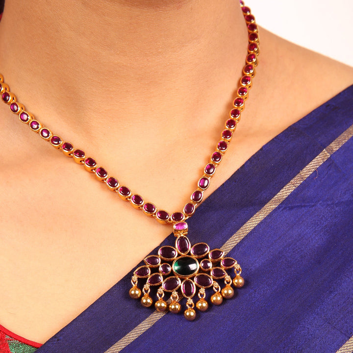 Ritu Reversible Necklace - 925 silver gold polish
