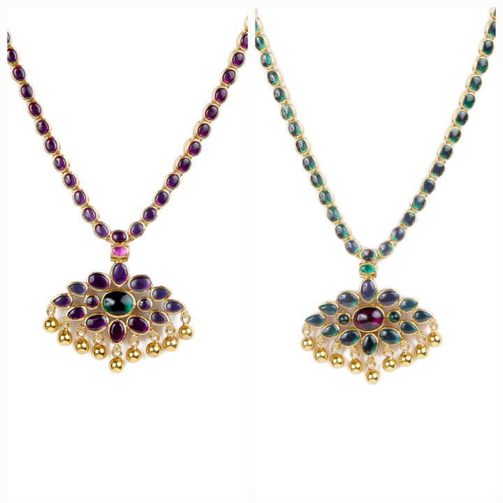 Ritu Reversible Necklace - 925 silver gold polish