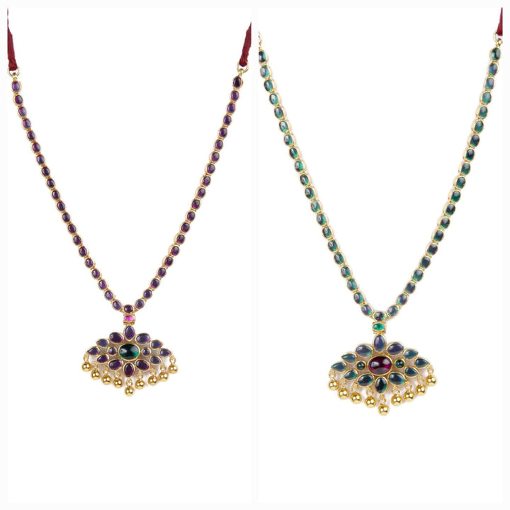 Ritu Reversible Necklace - 925 silver gold polish