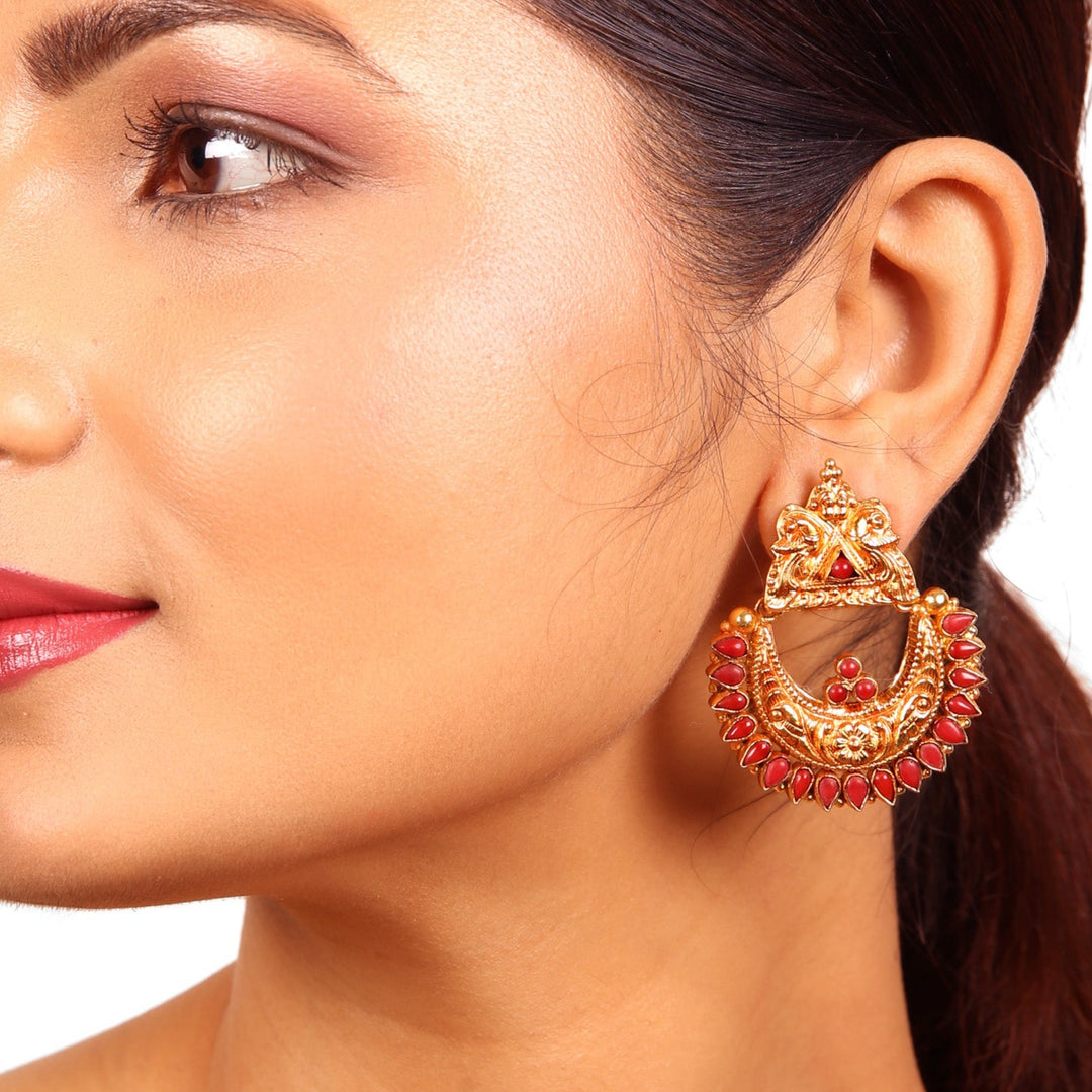 Riya Chaandbali Earring - 925 silver gold polish