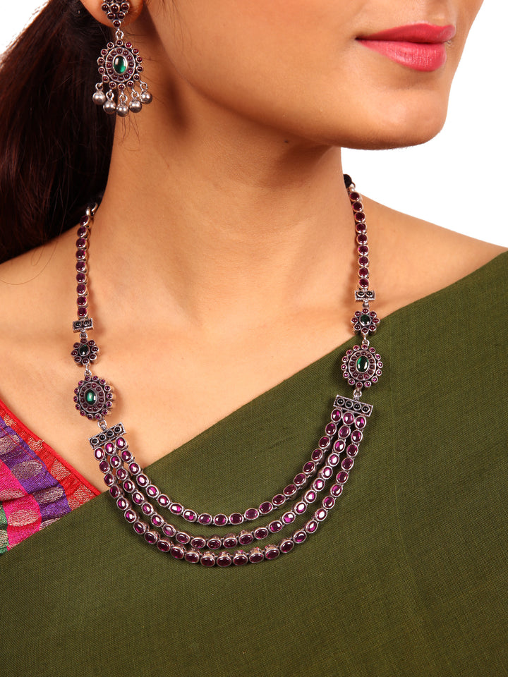 Rudra reversible necklace - 925 oxidized silver