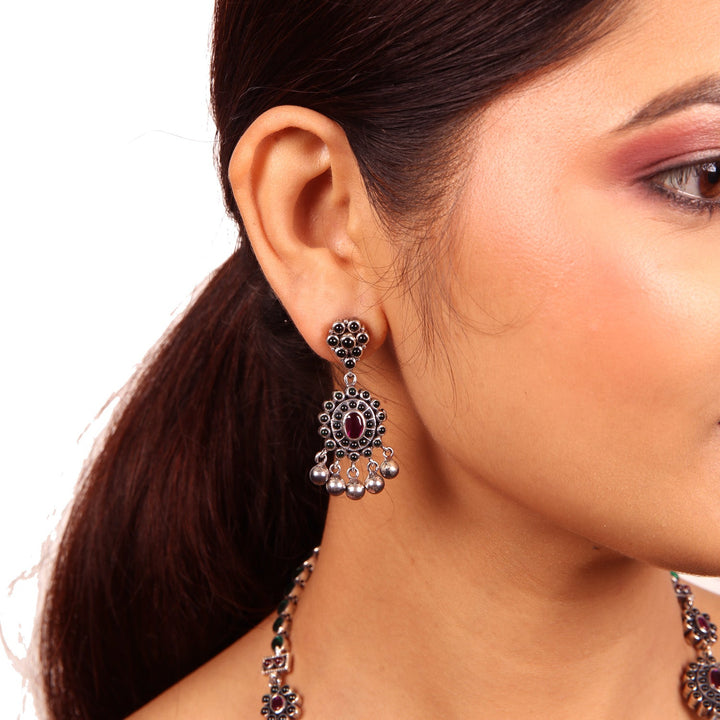 Rudra reversible necklace - 925 oxidized silver