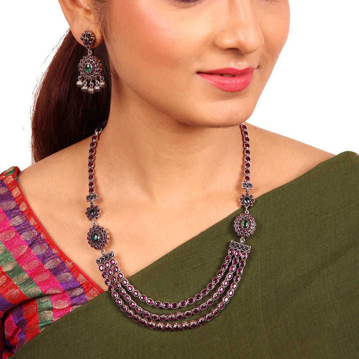 Rudra reversible necklace - 925 oxidized silver