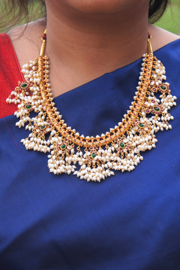 Rupali Guttapusalu Necklace - 925 silver gold polish