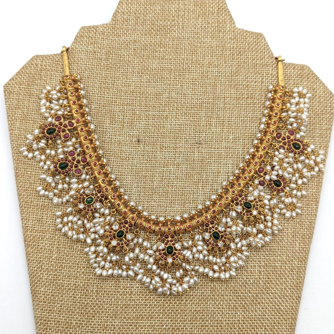 Rupali Guttapusalu Necklace - 925 silver gold polish