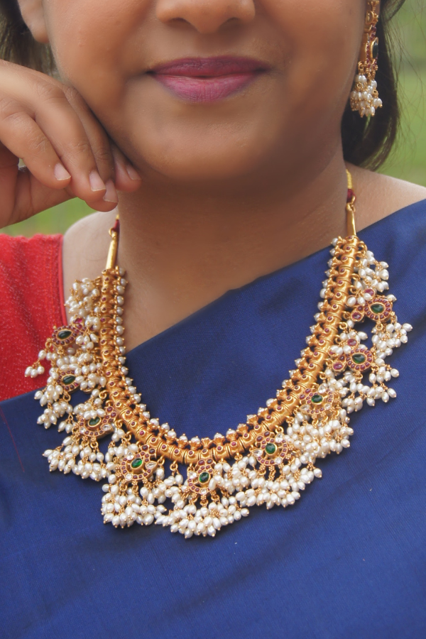 Rupali Guttapusalu Necklace - 925 silver gold polish