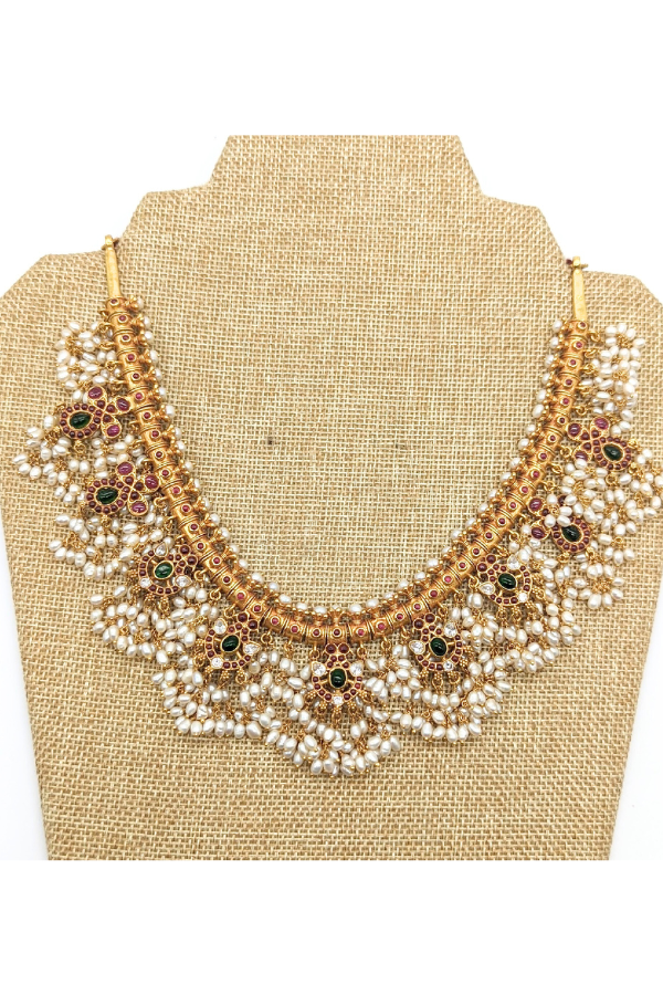 Rupali Guttapusalu Necklace - 925 silver gold polish