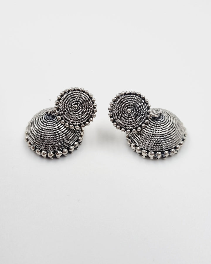 Rutva Jhumka - 925 Silver Oxidized