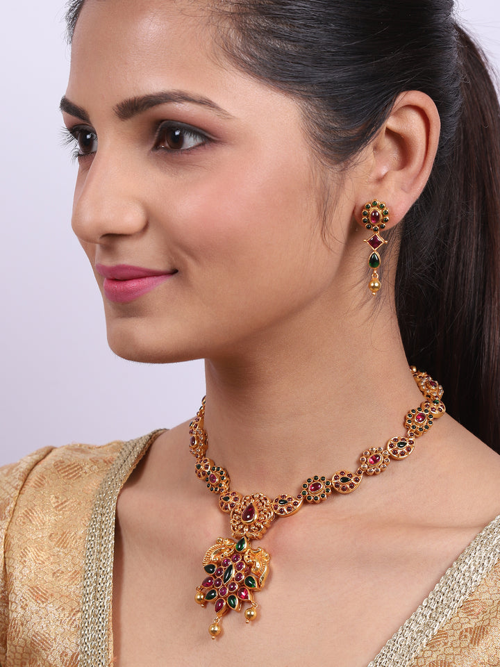 Sahana Necklace - 925 silver gold polish