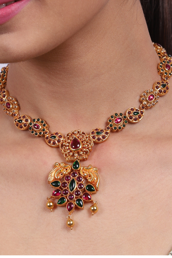 Sahana Necklace - 925 silver gold polish