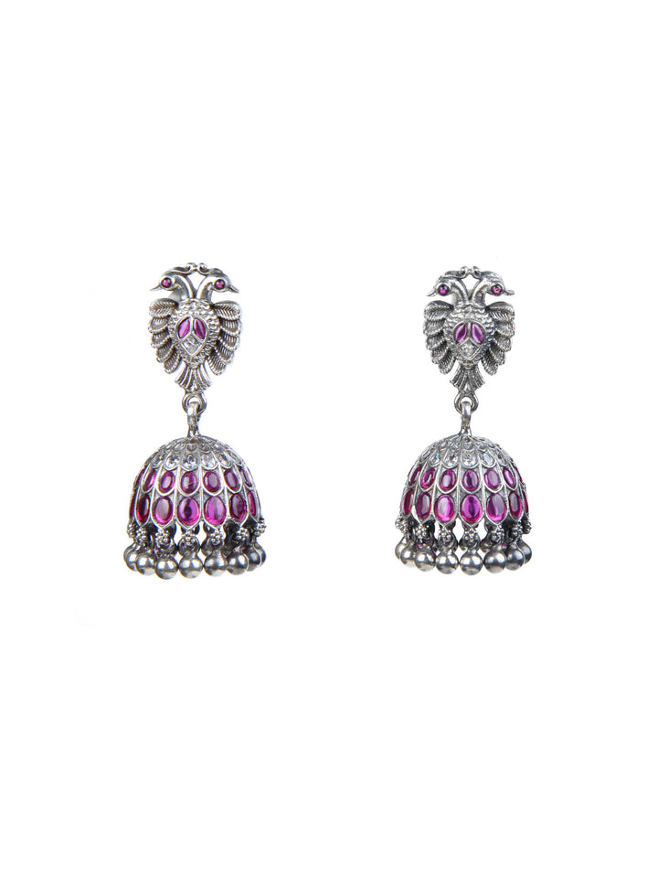Saira Jhumka - 925 silver oxidized - Earrings