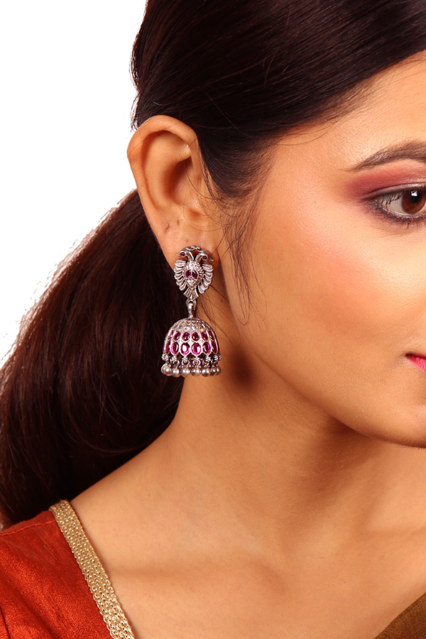 Saira Jhumka - 925 silver oxidized