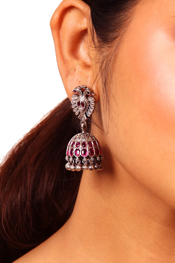 Saira Jhumka - 925 silver oxidized