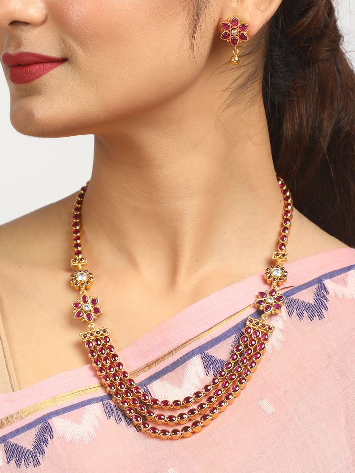Sajitha Reversible Necklace - 925 silver gold polish