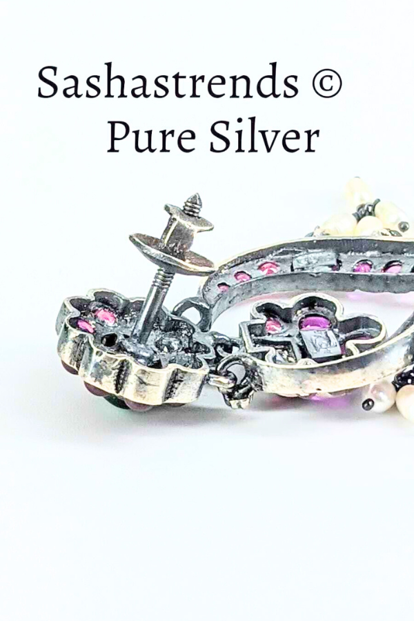 Sangavi Earring - 925 oxidized silver