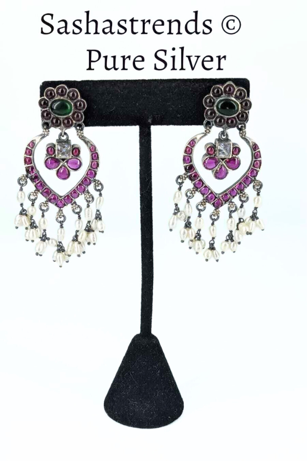 Sangavi Earring - 925 oxidized silver