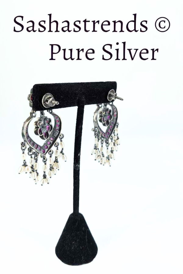 Sangavi Earring - 925 oxidized silver