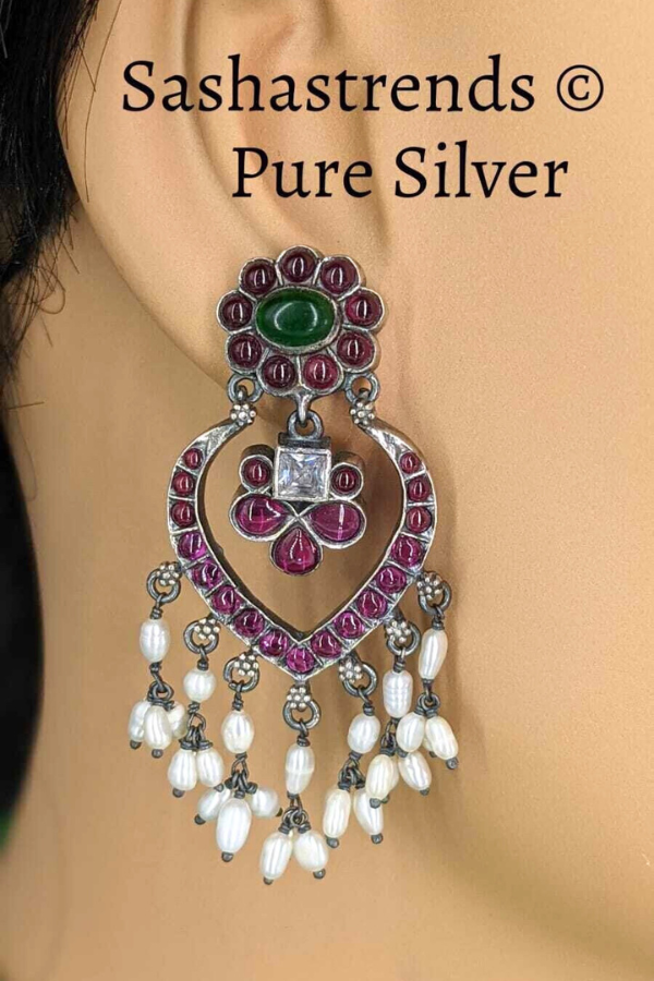 Sangavi Earring - 925 oxidized silver