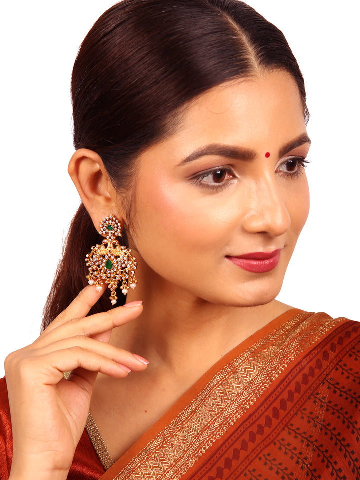 Sapathikah Earring - 925 silver gold polish