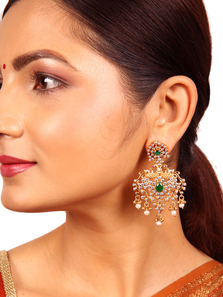 Sapathikah Earring - 925 silver gold polish