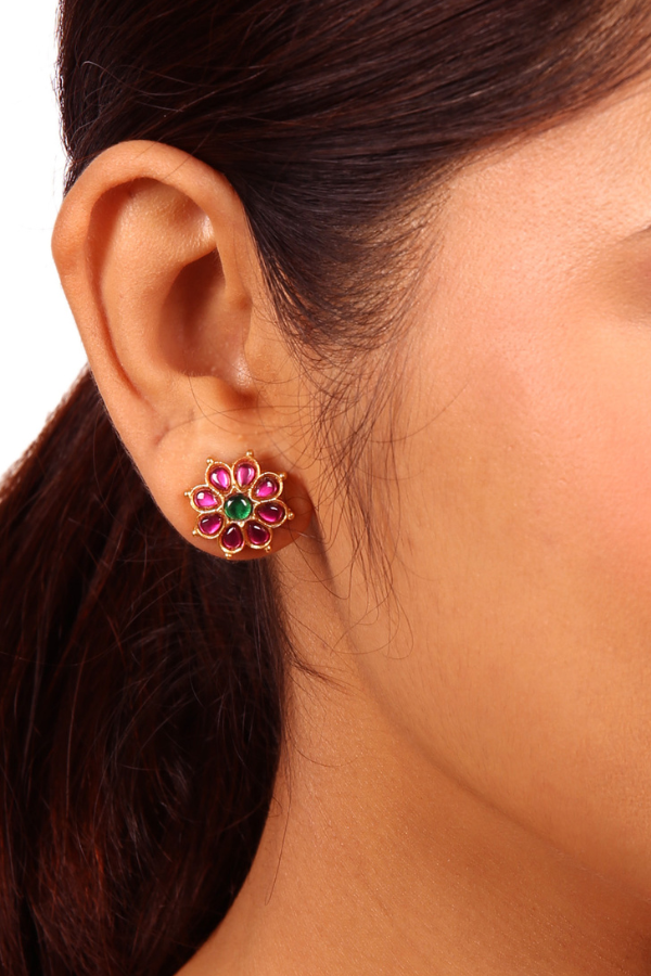 Savi Stud - 925 silver gold polish