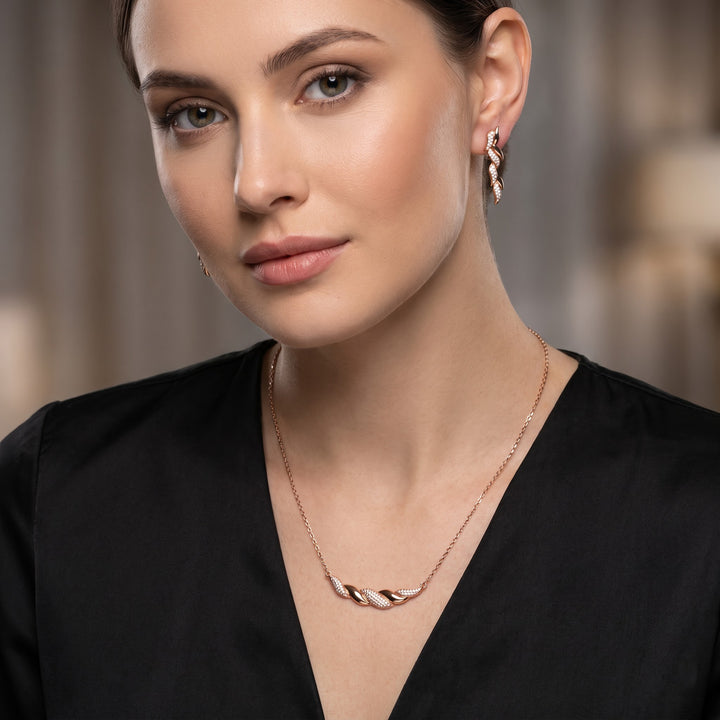 Inter-curved 925 silver necklace