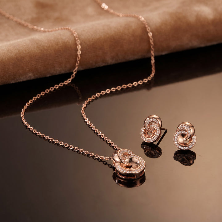 Interlocking Rings 925 Silver Necklace