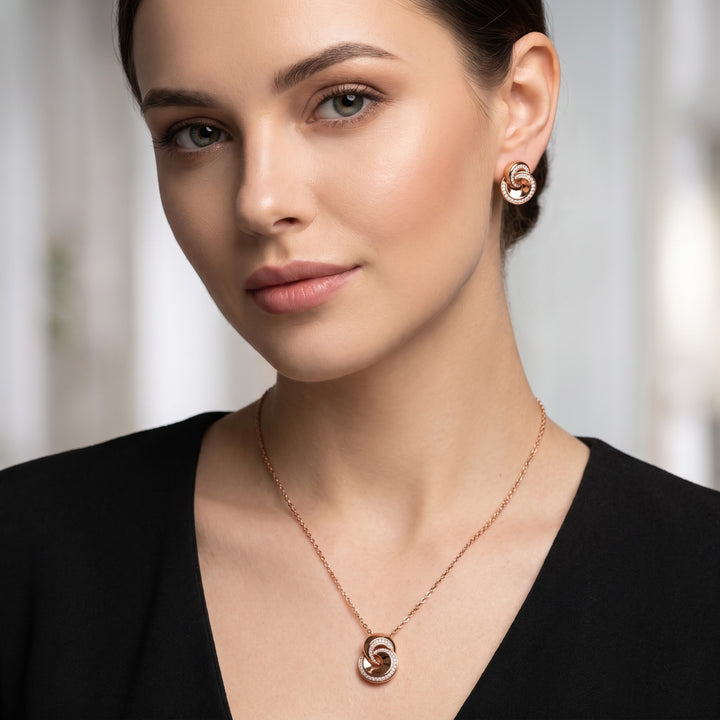 Interlocking Rings 925 Silver Necklace