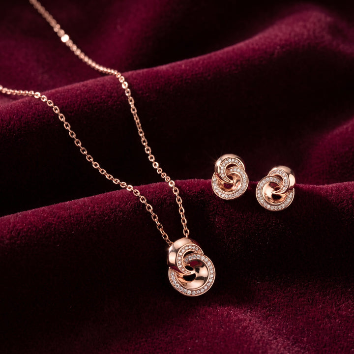 Interlocking Rings 925 Silver Necklace