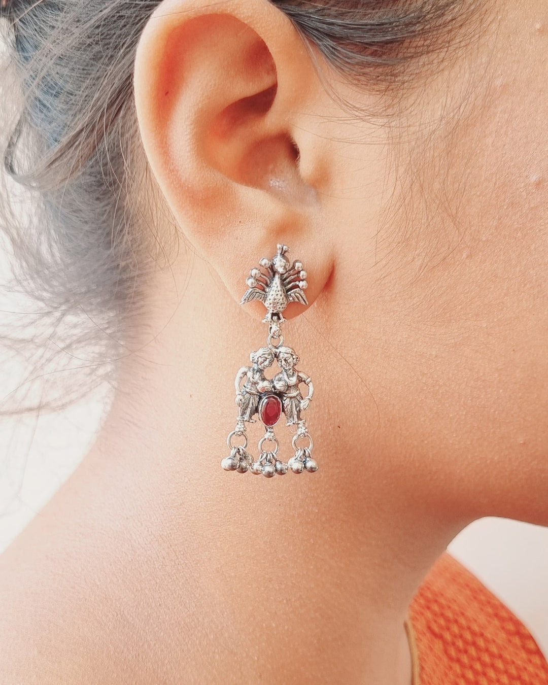 Sterling silver jewelry, Tribal, Daily wear, Festival collection, 925 Silver earrings, Navarathri, Christmas, Gifts