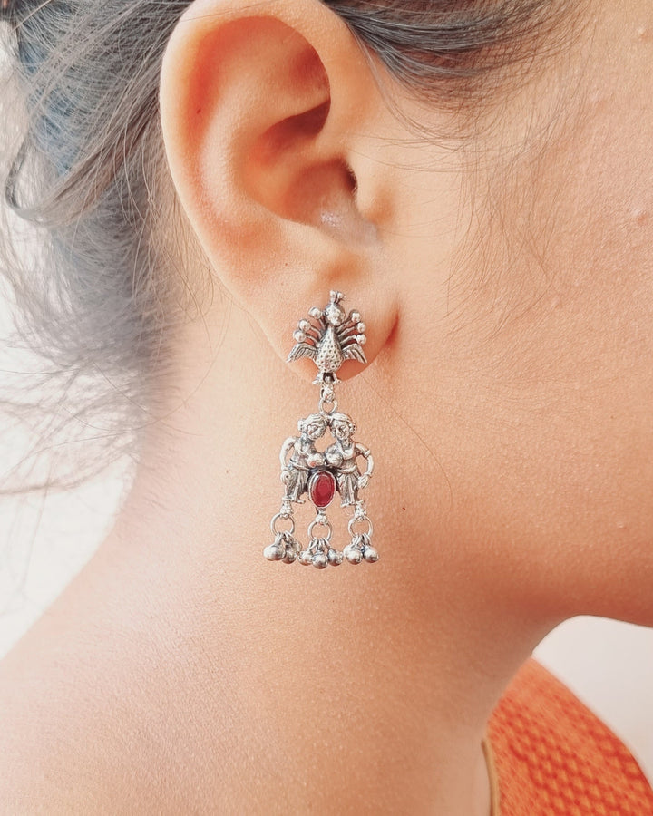 Sterling silver jewelry, Tribal, Daily wear, Festival collection, 925 Silver earrings, Navarathri, Christmas, Gifts