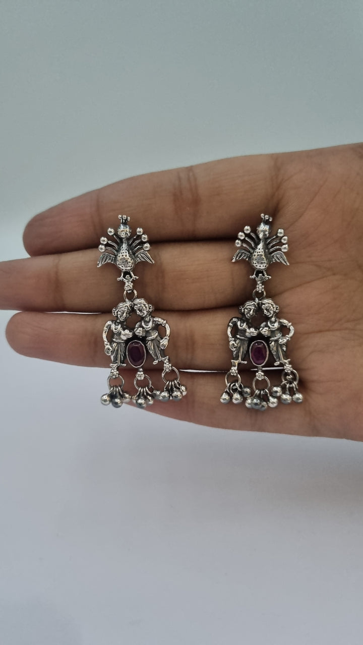 Sterling silver jewelry, Tribal, Daily wear, Festival collection, 925 Silver earrings, Navarathri, Christmas, Gifts