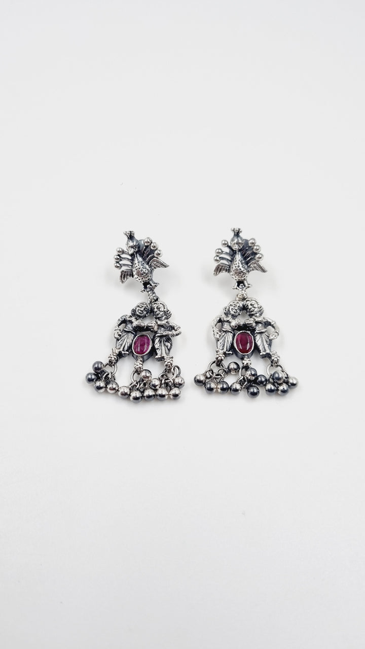 Sterling silver jewelry, Tribal, Daily wear, Festival collection, 925 Silver earrings, Navarathri, Christmas, Gifts