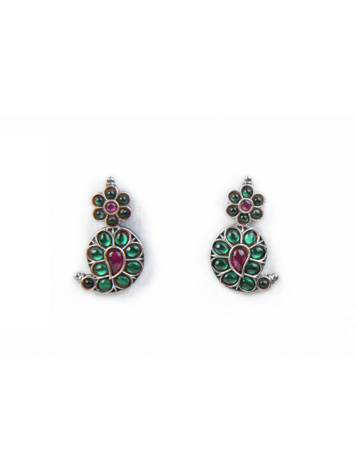 Shriya Stud-925 silver (oxidized)-Earrings
