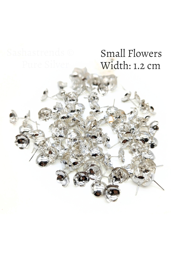 Silver 108 flowers silver finish with stem - silver gift items- Hindu pooja item-return gift for navarathri- gift housewarming