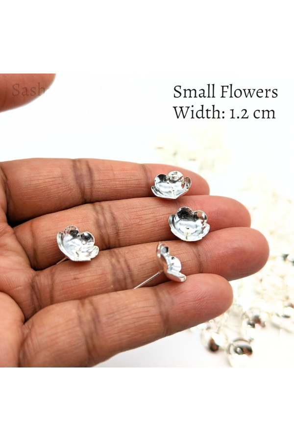 Silver 108 flowers silver finish with stem - silver gift items- Hindu pooja item-return gift for navarathri- gift housewarming