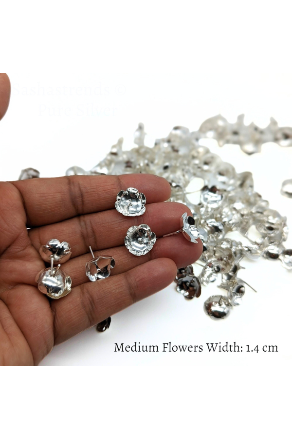 Silver 108 flowers silver finish with stem - silver gift items- Hindu pooja item-return gift for navarathri- gift housewarming