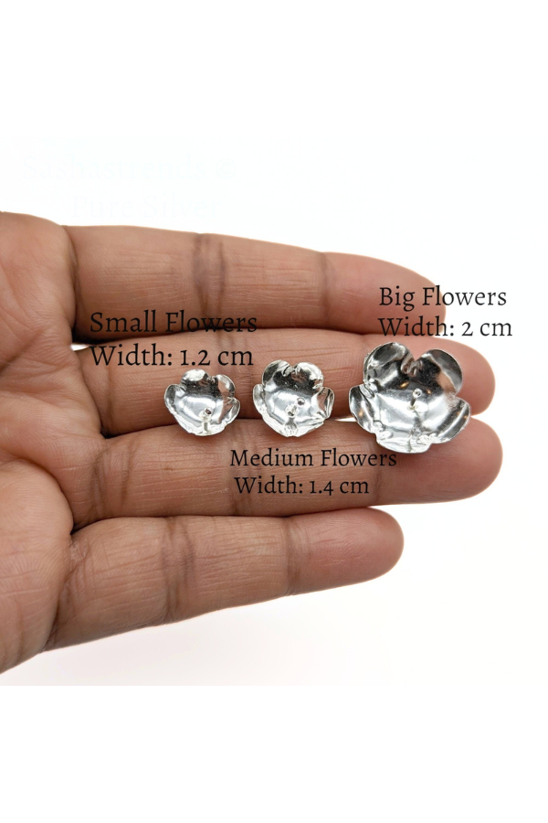 Silver 108 flowers silver finish with stem - silver gift items- Hindu pooja item-return gift for navarathri- gift housewarming
