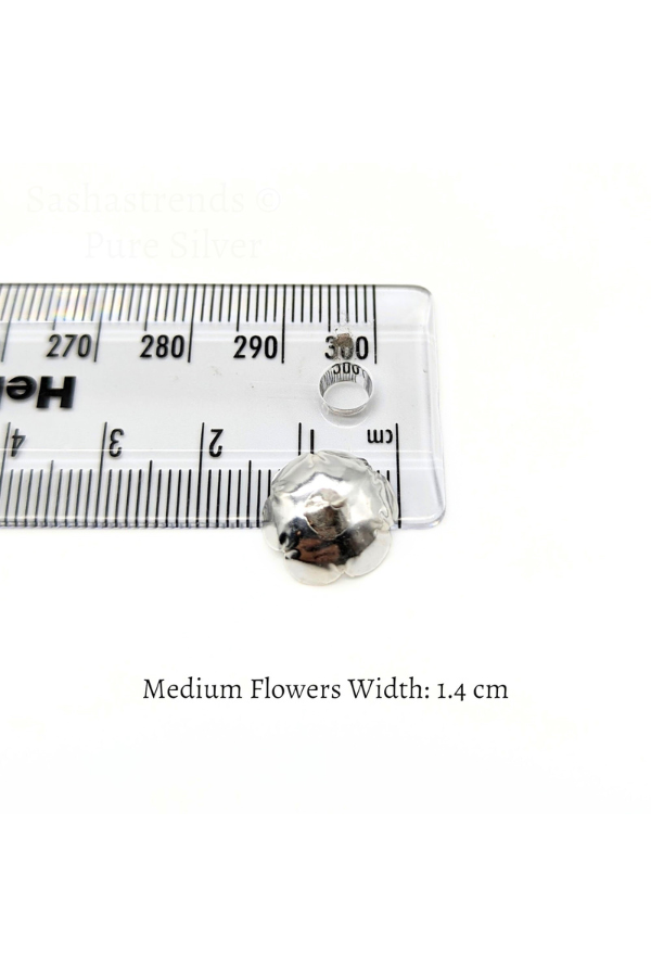Silver 108 flowers silver finish with stem - silver gift items- Hindu pooja item-return gift for navarathri- gift housewarming