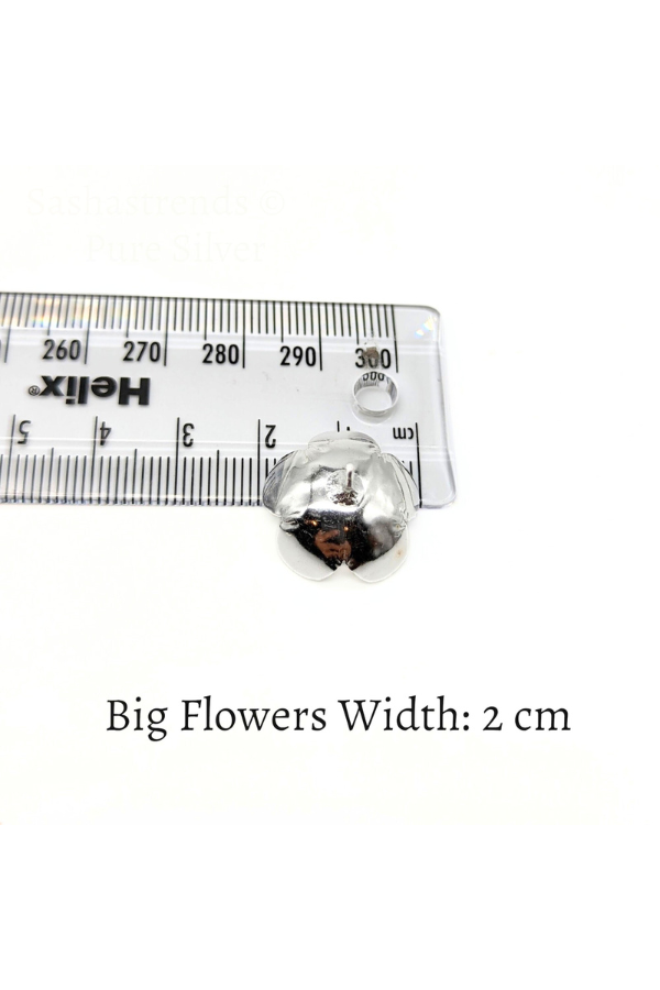 Silver 108 flowers silver finish with stem - silver gift items- Hindu pooja item-return gift for navarathri- gift housewarming