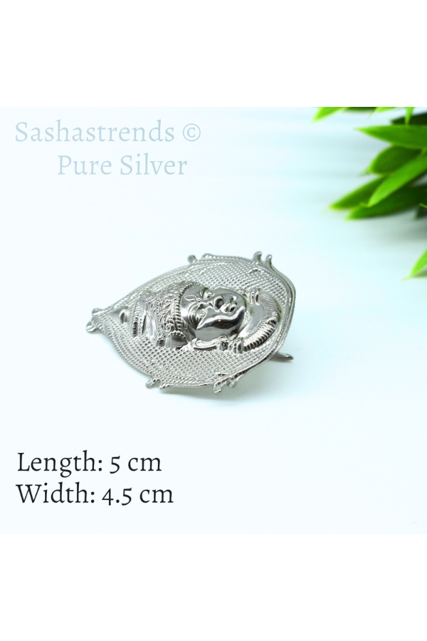 Silver Amman face- Amman face with hook - pure silver gift items-  pooja items for home, return gift for navarathri, wedding & housewarming