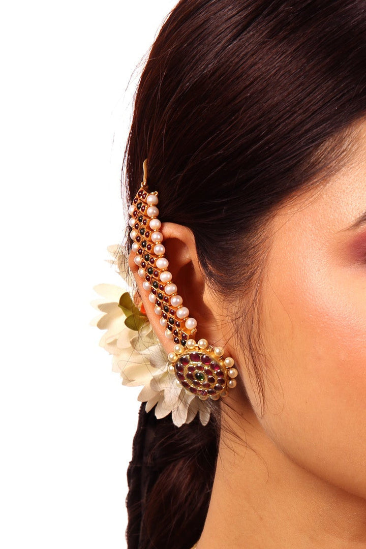 Silver Araku Red kemp Mattal/Matti-925 silver gold polish-Bharatanatyam Dance Jewelry