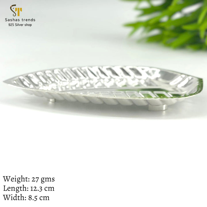 Silver Banana Leaf plate-Silver articles-Return gifts
