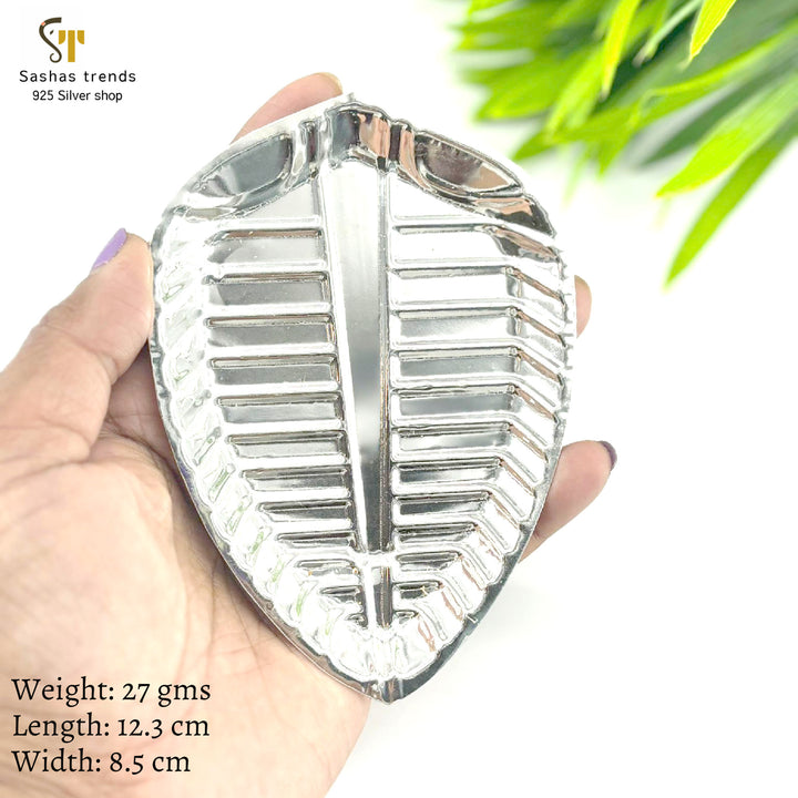 Silver Banana Leaf plate-Silver articles-Return gifts
