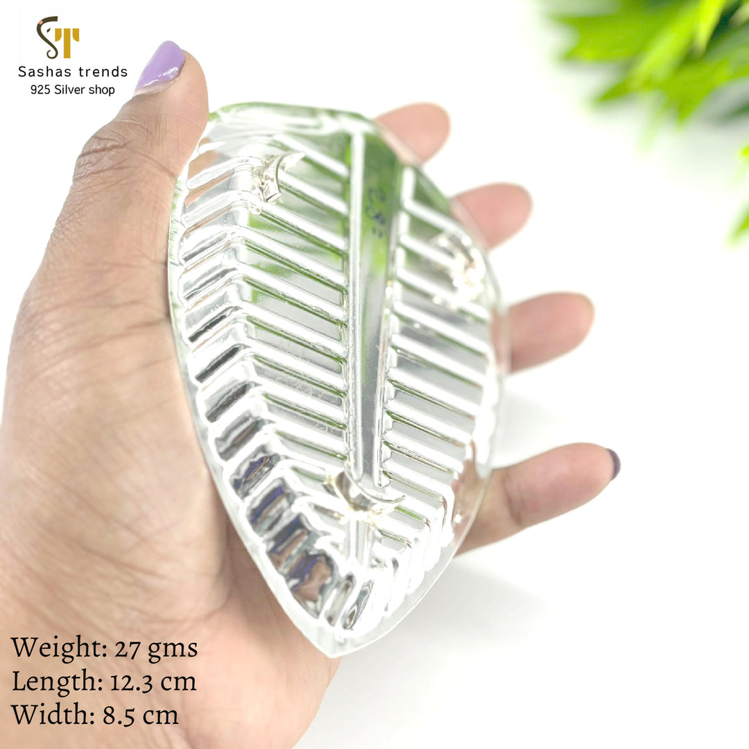 Silver Banana Leaf plate-Silver articles-Return gifts