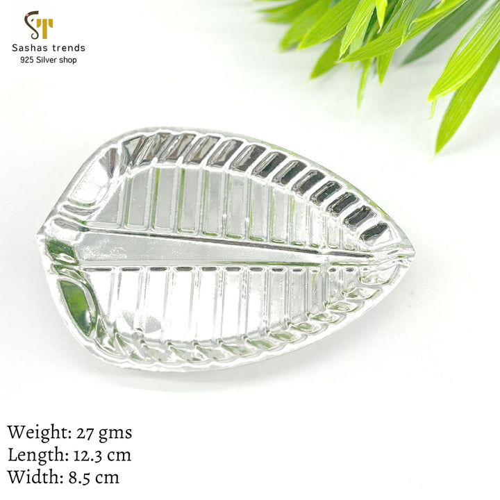 Silver Banana Leaf plate-Silver articles-Return gifts