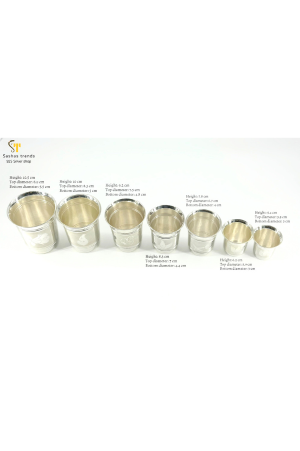 Silver Tumblers in 7 distinct sizes-Baby shower-Return gifts